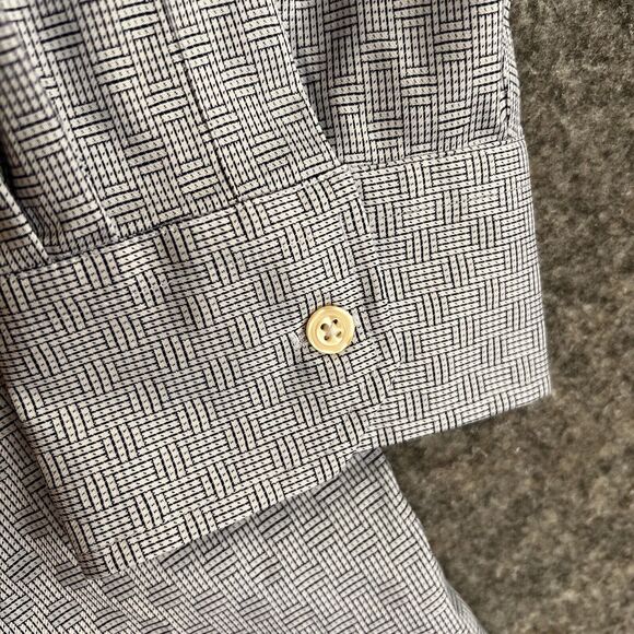 Egara Shirt Men’s 3XL Blue White Woven Pattern NWT Button Up Cotton Spadex - Picture 5 of 9